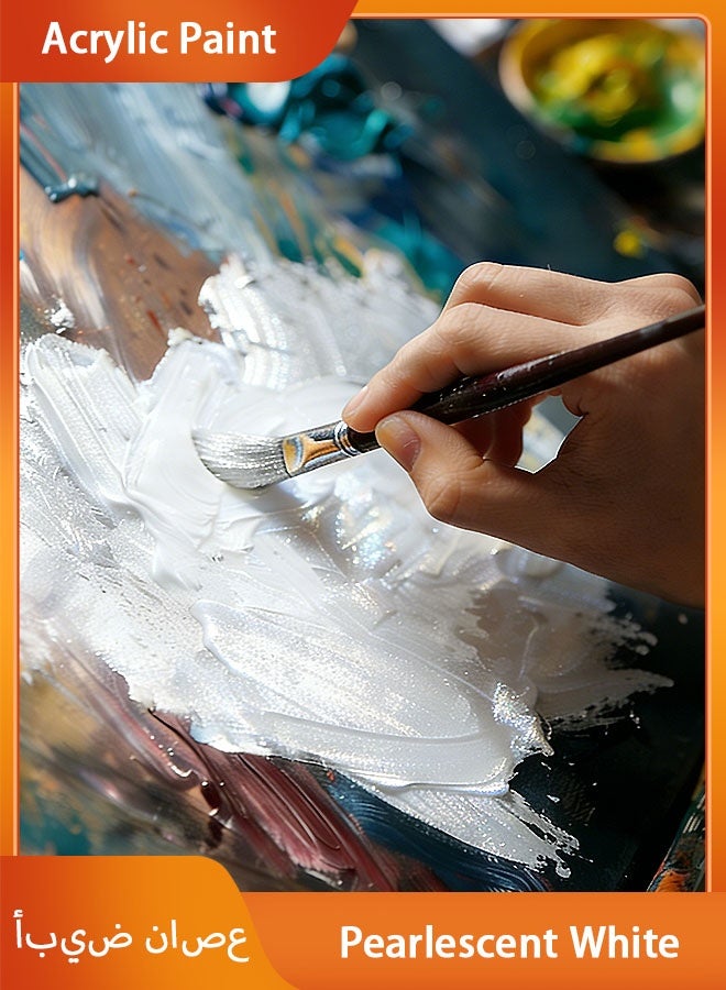 Acrylic Paint 10.14 oz acrylic paint, silver, with pearlescent hue. Portable paint refill pack. - Image 1